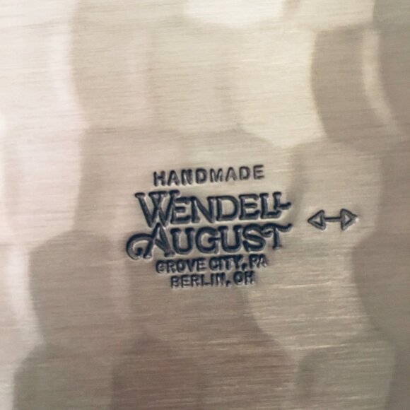 Handmade Bless Our Home Forged Aluminum Wendell August Silver Tray Platter - Picture 3 of 7